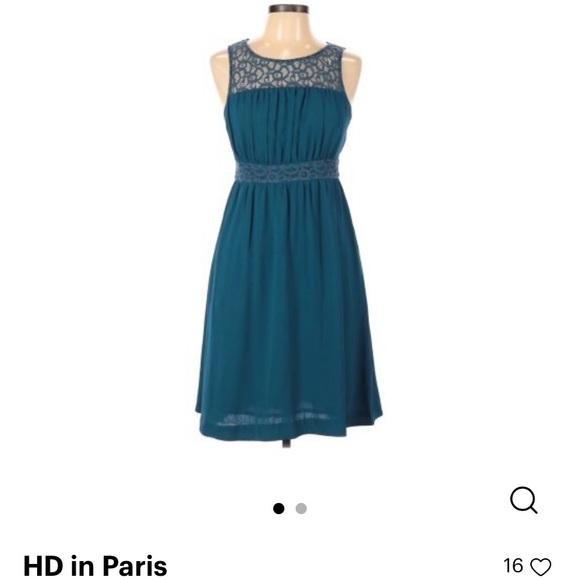 hd in paris lace dress HD In Paris Anthropologie XS Blue Overature Shift Dress Lace Lined Floral